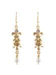 Teardrop Earrings (Gold/Crystal White Pearl/Clear)