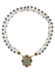 Oval San Benito Magdala Necklace (Gold/Night Blue)