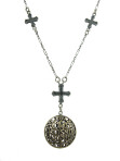 PAX Dbl Chain SB Bead Necklace (Silver)