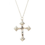 Resurrection Crystal Cross Charm (Silver)